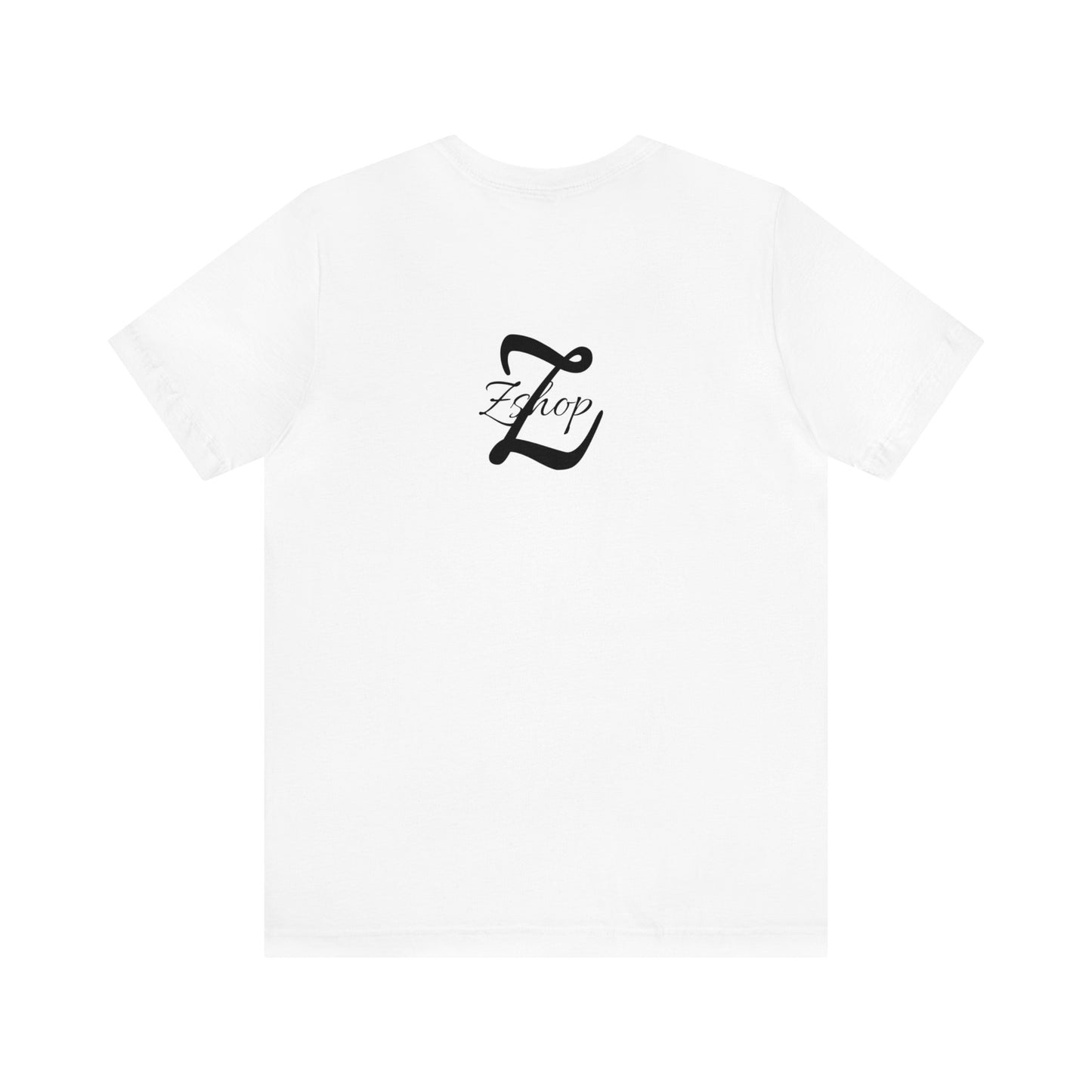 White Zshop tee with text upfront