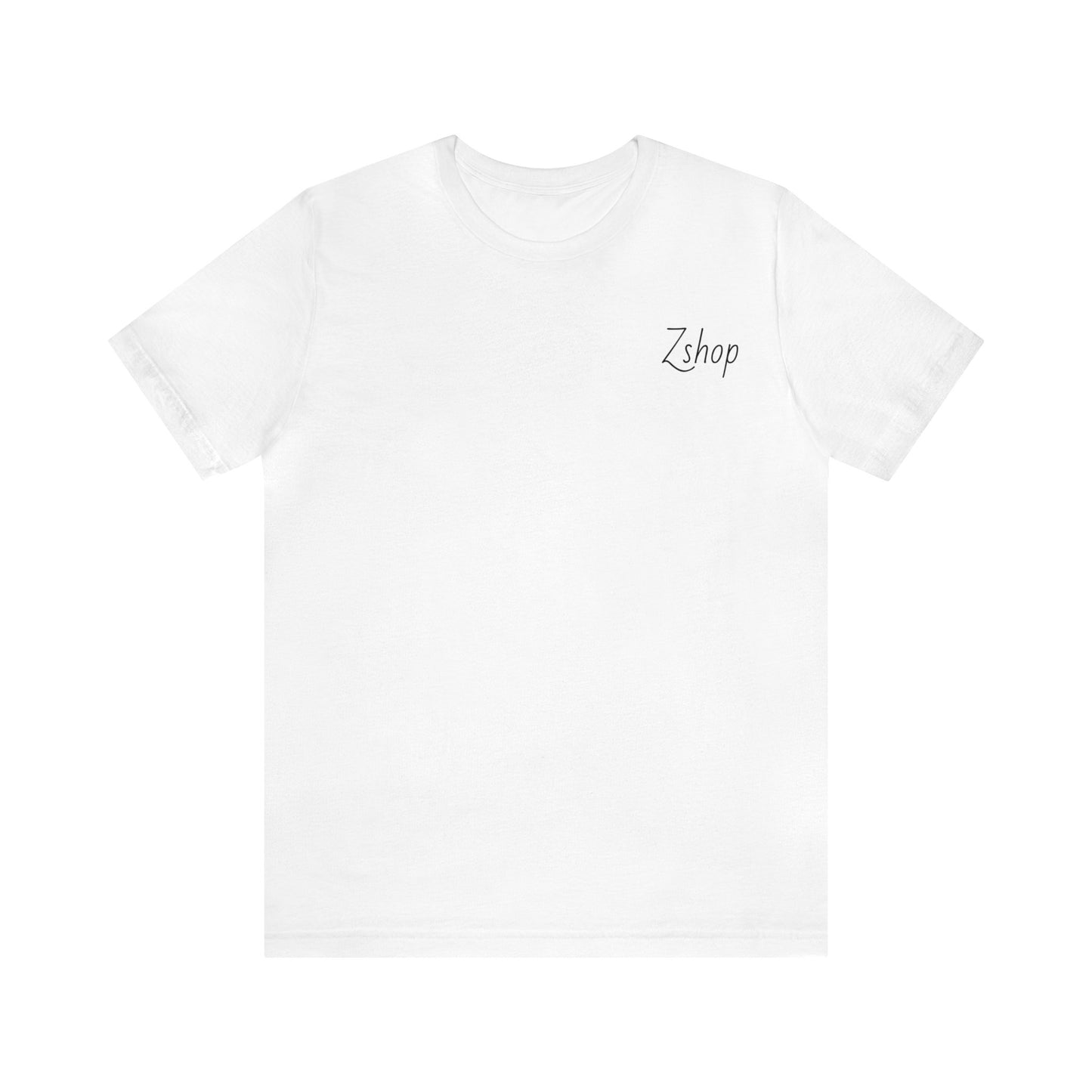 White Zshop tee with text upfront